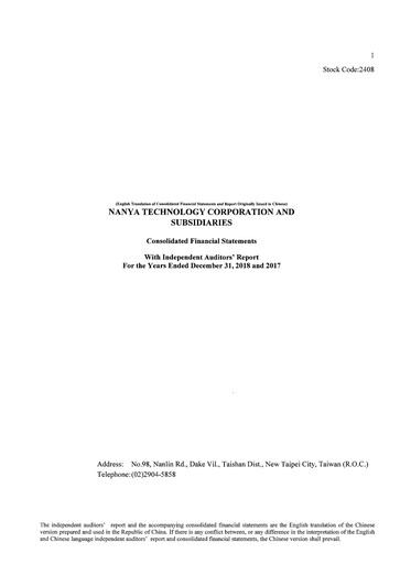 Thumbnail Nanya Technology
 Financial Report 2018