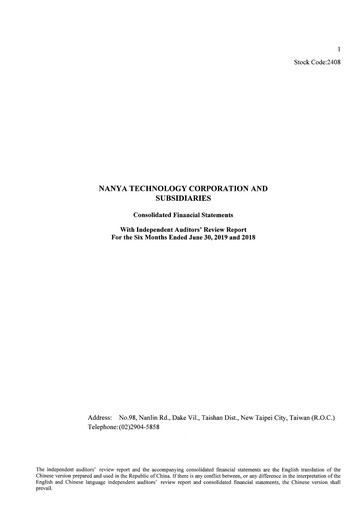 Thumbnail Nanya Technology
 Financial Report 2019-h1