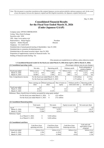 Thumbnail OPTiM Financial Statement fy2026