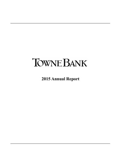 Thumbnail TowneBank
 Annual Report 2015