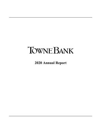 Thumbnail TowneBank
 Annual Report 2020