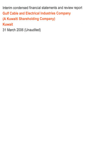 Thumbnail Gulf Cable and Electrical Industries Company - KPSC Financial Statement 2006-q1