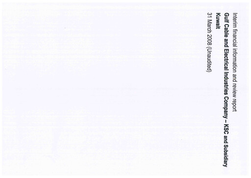 Thumbnail Gulf Cable and Electrical Industries Company - KPSC Financial Statement 2008-q1