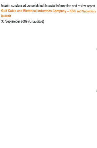 Thumbnail Gulf Cable and Electrical Industries Company - KPSC Financial Statement 2009-9m