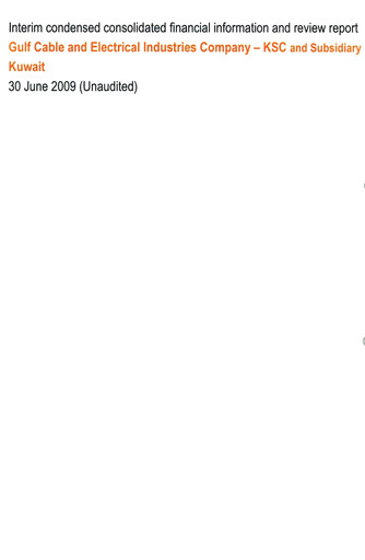 Thumbnail Gulf Cable and Electrical Industries Company - KPSC Financial Statement 2009-h1
