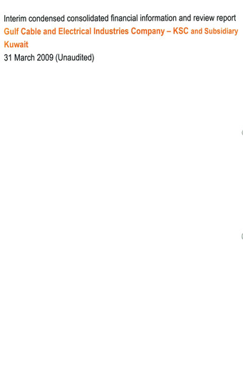 Thumbnail Gulf Cable and Electrical Industries Company - KPSC Financial Statement 2009-q1