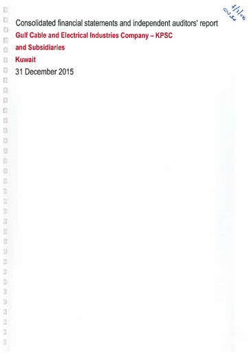Thumbnail Gulf Cable and Electrical Industries Company - KPSC Financial Statement 2015