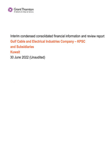 Thumbnail Gulf Cable and Electrical Industries Company - KPSC Financial Statement 2022-h1