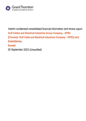 Thumbnail Gulf Cable and Electrical Industries Company - KPSC Financial Statement 2023-9m
