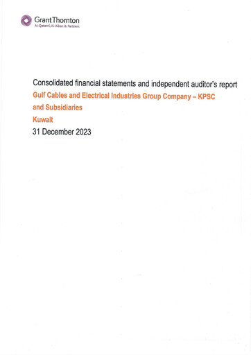 Thumbnail Gulf Cable and Electrical Industries Company - KPSC Financial Statement 2023