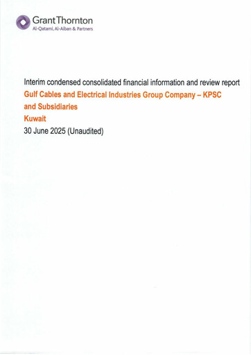 Thumbnail Gulf Cable and Electrical Industries Company - KPSC Financial Statement 2025-h1