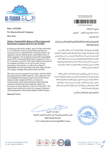 Thumbnail Commercial Real Estate Company (Kuwait) Sustainability Report 2025