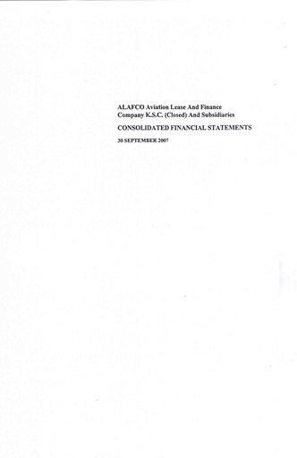 Thumbnail ALAFCO Aviation Lease and Finance Company Financial Statement 2007
