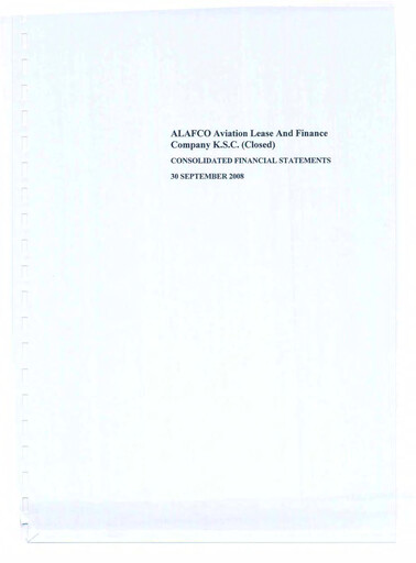 Thumbnail ALAFCO Aviation Lease and Finance Company Financial Statement 2008