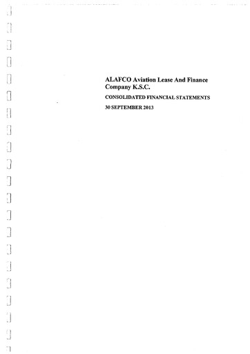 Thumbnail ALAFCO Aviation Lease and Finance Company Financial Statement 2013