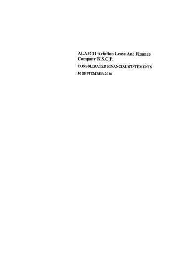 Thumbnail ALAFCO Aviation Lease and Finance Company Financial Statement 2016