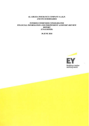 Thumbnail Al-Ahleia Insurance Half-year Report 2024-h1