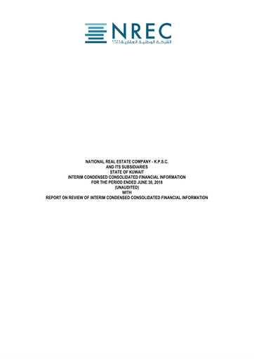 Thumbnail National Real Estate Company - K.P.S.C. Half-year Report 2018-h1