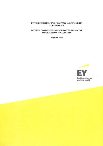 Miniature Integrated Holding Company K.S.C.P. Rapport semestriel 2020-h1