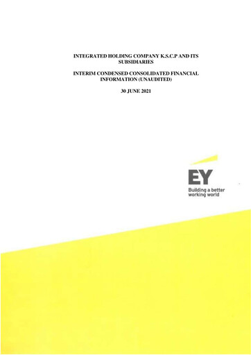 Miniature Integrated Holding Company K.S.C.P. Rapport semestriel 2021-h1