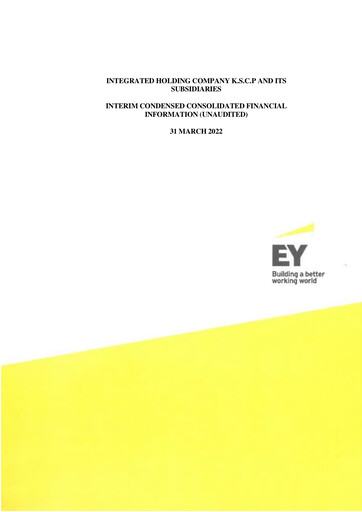 Miniature Integrated Holding Company K.S.C.P. Rapport trimestriel 2022-q1