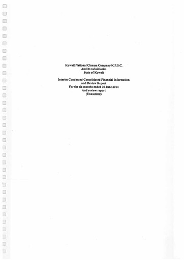 Thumbnail Kuwait National Cinema Company Financial Statement 2014-h1
