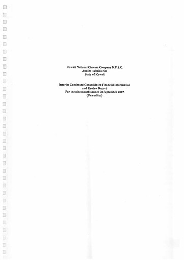 Thumbnail Kuwait National Cinema Company Financial Statement 2015-9m