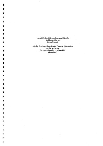 Thumbnail Kuwait National Cinema Company Financial Statement 2016-q1