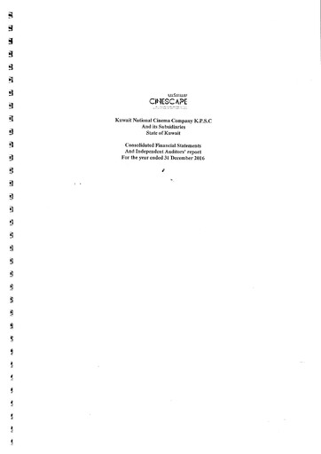 Thumbnail Kuwait National Cinema Company Financial Statement 2016
