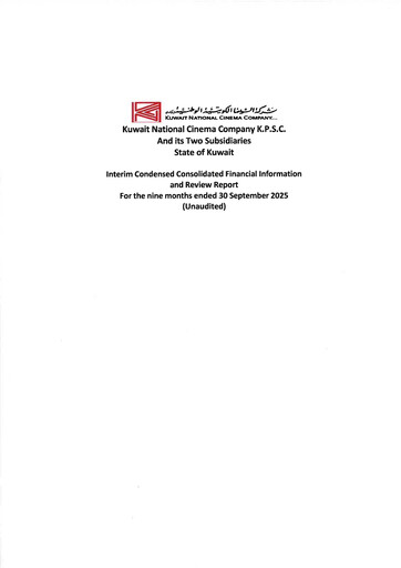 Thumbnail Kuwait National Cinema Company Financial Statement 2025-9m