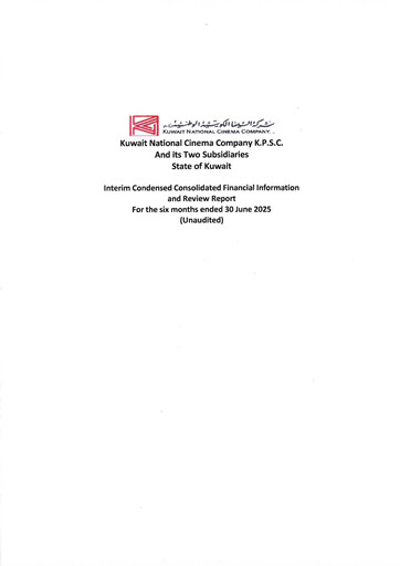Thumbnail Kuwait National Cinema Company Financial Statement 2025-h1