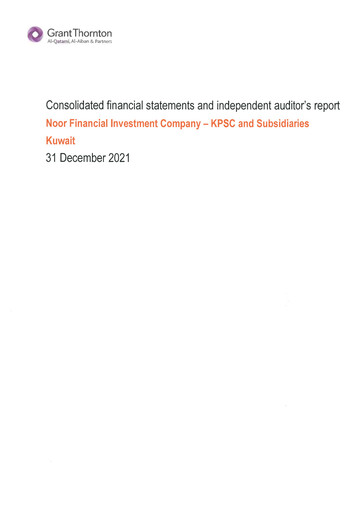 Miniature Noor Financial Investment Company Bilan financier 2021