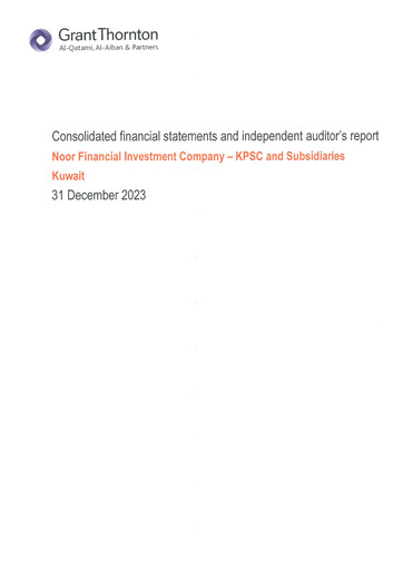 Miniature Noor Financial Investment Company Bilan financier 2023