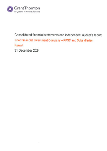 Miniature Noor Financial Investment Company Bilan financier 2024