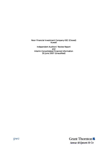 Thumbnail Noor Financial Investment Company Half-year Report 2007-h1