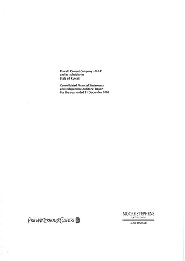 Thumbnail Kuwait Cement Company Financial Report 2008