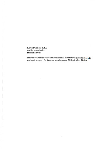 Thumbnail Kuwait Cement Company Financial Report 2009-9m