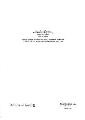 Thumbnail Kuwait Cement Company Financial Report 2009-q1