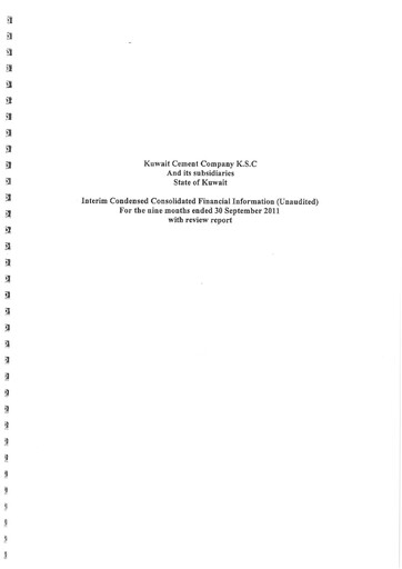 Thumbnail Kuwait Cement Company Financial Report 2011-9m