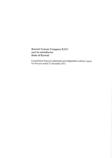 Thumbnail Kuwait Cement Company Financial Report 2011