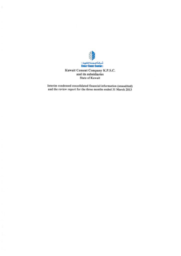 Thumbnail Kuwait Cement Company Financial Report 2013-q1