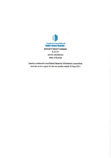 Thumbnail Kuwait Cement Company Financial Report 2015-h1