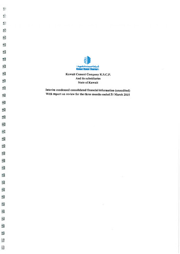 Thumbnail Kuwait Cement Company Financial Report 2015-q1