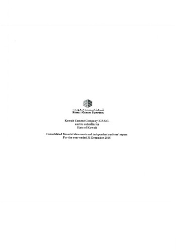 Thumbnail Kuwait Cement Company Financial Report 2015
