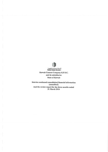 Thumbnail Kuwait Cement Company Financial Report 2016-q1