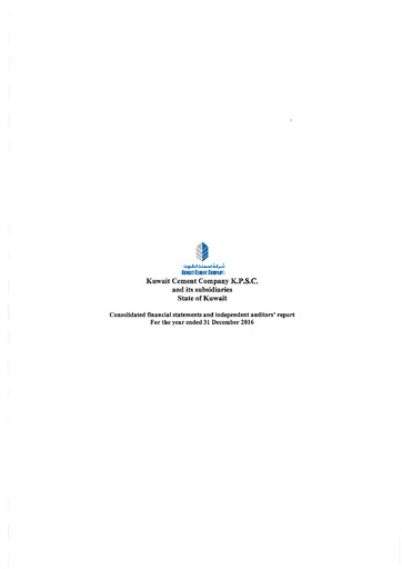 Thumbnail Kuwait Cement Company Financial Report 2016