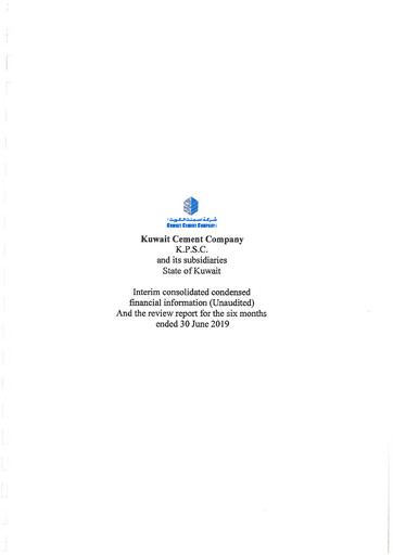 Thumbnail Kuwait Cement Company Financial Report 2019-h1