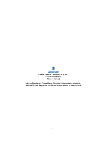Thumbnail Kuwait Cement Company Financial Report 2023-q1