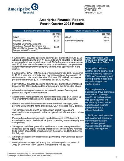 Thumbnail Ameriprise Financial
 Quarterly Report 2023-q4