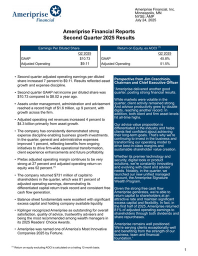 Thumbnail Ameriprise Financial
 Quarterly Report 2025-q2